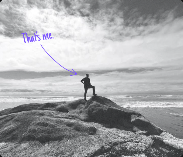 Josh Riggs, with a hand-drawn “That's me.” label